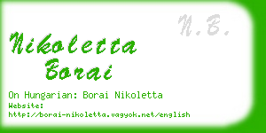 nikoletta borai business card